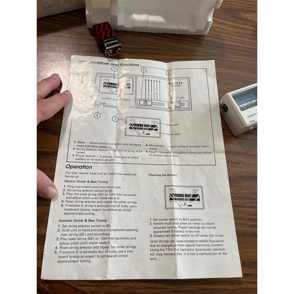 Matrix SR-1000 battery operated quartz guitar tuner vintage - Picture 5 of 7